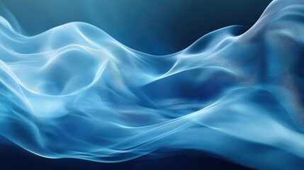Fototapete - Abstract blue waves flowing across a gradient backdrop, with a blend of light and dark tones for a harmonious visual effect.