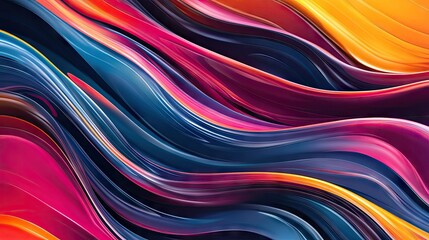 Fototapete - Abstract dynamic waves with a modern touch, showcasing flowing curves and vibrant colors for a visually stunning and up-to-date design.