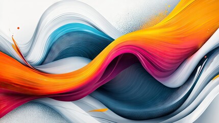 Fototapete - Abstract dynamic waves with a modern touch, showcasing flowing curves and vibrant colors for a visually stunning and up-to-date design.