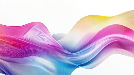 Poster - Abstract stripe design with vibrant wave lines on a white background, blending geometric patterns for a sleek and professional look.