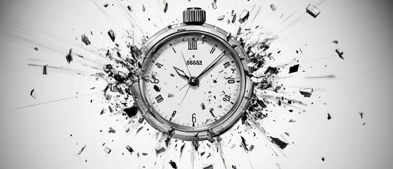 Canvas Print - Shattered Seconds, Stopwatch