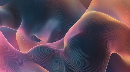 Poster - Abstract vector background with graceful wavy lines in a luxurious gradient, ideal for upscale branding and elegant presentations.