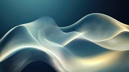 Poster - Abstract vector background with graceful wavy lines in a luxurious gradient, ideal for upscale branding and elegant presentations.