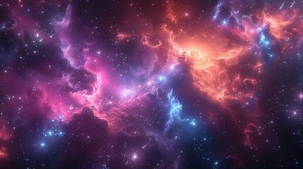 Nebula Background with Stars and Galaxy Clouds Illustration