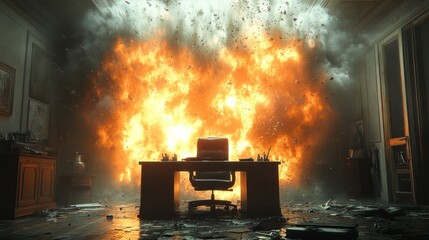 Wall Mural - Office Explosion