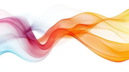 Poster - Colorful abstract wave lines flowing on a clean white background, creating a modern and dynamic business design. Perfect for minimal covers and presentations.
