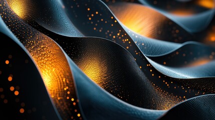 Poster - Complex 3D abstract background featuring interwoven shapes and textures, creating a visually rich and detailed design. Perfect for artistic visuals. -