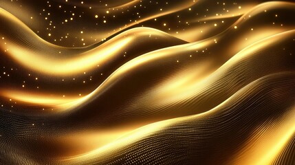 Poster - Dynamic luxury vector background with graceful wavy lines and a shimmering effect, ideal for high-end digital and print designs.