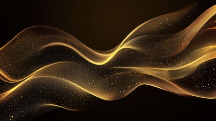Poster - Dynamic luxury vector background with graceful wavy lines and a shimmering effect, ideal for high-end digital and print designs.