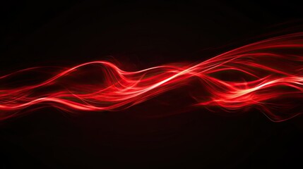 Poster - Dynamic red light curves illustrating fast movement and energy against a deep black backdrop. Vector design emphasizing speed and motion.