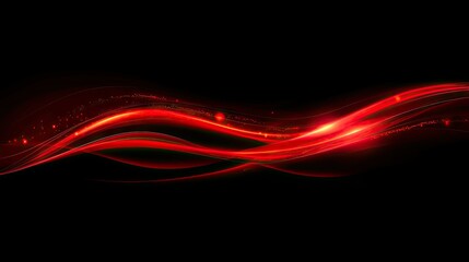 Poster - Dynamic red light curves illustrating fast movement and energy against a deep black backdrop. Vector design emphasizing speed and motion.