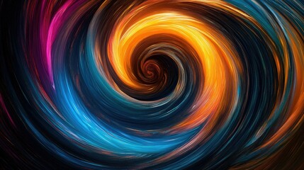 Aufkleber - Dynamic swirling lines in vibrant colors, creating a sense of movement and energy, dark background