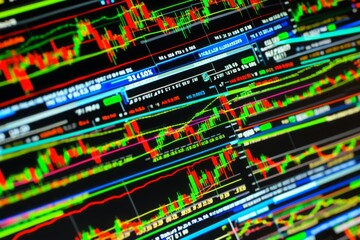 Poster - Stock Market Data Displayed on a Computer Monitor