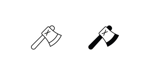 hatchet set icon with white background vector stock illustration