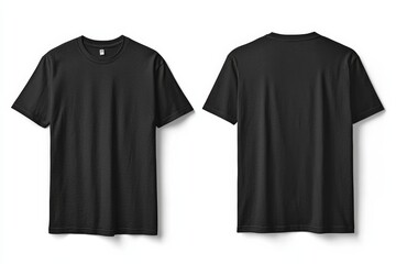 Black Tshirt Mockup Front and Back Isolated created with Generative AI