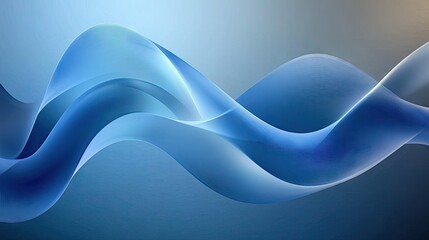 Leinwandbilder - Modern abstract blue waves on a gradient background, with smooth curves and light effects. Ideal for technology or business-themed visuals.