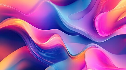 Fototapete - Moving, colorful abstract design with dynamic effects and fluid transitions, perfect for use in contemporary design templates.