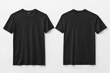 Black Tshirt Mockup Front and Back Isolated created with Generative AI