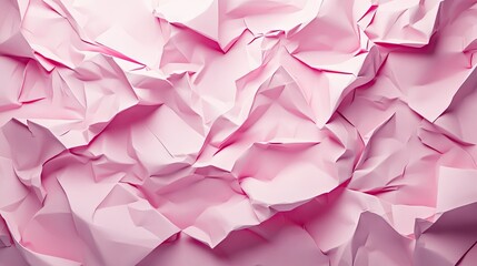 Fototapete - Stylish 3D abstract background with layers of pink crumpled paper, offering a textured and trendy visual for creative projects.