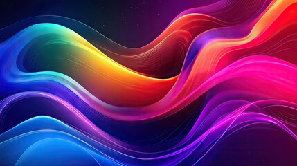 Fototapete - Stylish dynamic wave background with colorful gradients and fluid motion, providing a modern and sophisticated look for graphic design projects.