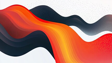 Poster - Stylish wave lines in bold colors, set against a crisp white background. Abstract geometric design for business covers and sleek visuals.