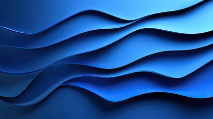 Fototapete - Stylized blue wave design on an abstract background, with varying shades and gradients for a dynamic and fluid appearance.