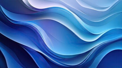 Fototapete - Stylized blue wave design on an abstract background, with varying shades and gradients for a dynamic and fluid appearance.