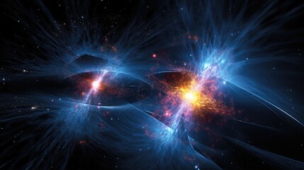 Wall Mural - a cosmic explosion fills the frame with vibrant colors and swirling energy.