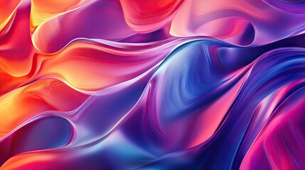 Fototapete - Vibrant, moving abstract background with colorful, flowing shapes creating a dynamic effect, ideal for design templates and creative projects.