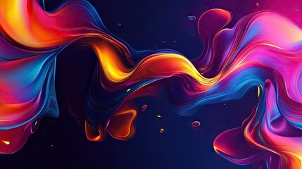 Fototapete - Vibrant, moving abstract background with colorful, flowing shapes creating a dynamic effect, ideal for design templates and creative projects.