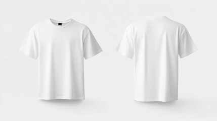 Wall Mural - Front and back view of white cotton T-shirt mockups