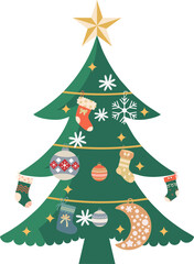 Wall Mural - Christmas Tree Illustration