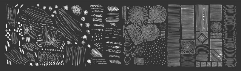Wall Mural - big vector set of grungy line arrows, squiggles, crosses, textures. hand drawn pen scribbles, and do