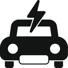 Poster - This simple icon represents an electric car charging, symbolizing sustainable transportation and eco friendly initiatives