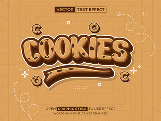 cookies editable text, font effect, 3d text for title