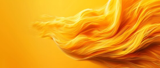 Wall Mural -  A yellow background with substantial orange and yellow swirls at the bottom