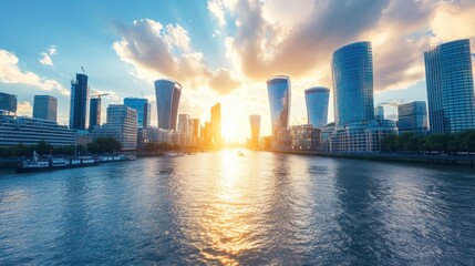 Wall Mural - London Skyline at Sunset