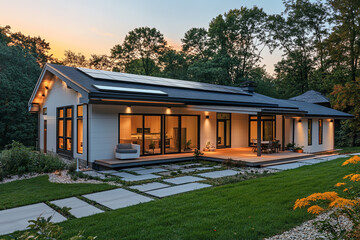 Sticker - Elegant Home Showcasing Energy-Efficient Radiant Floor Heating 