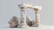 © ksu - Antique columns are on a white background