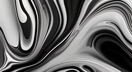 Wall Mural - Abstract Liquid black and white texture Organic background for visual effects and motion graphics Fluid art painting video Liquid organic texture 3D rendering seemless looping 4k animation