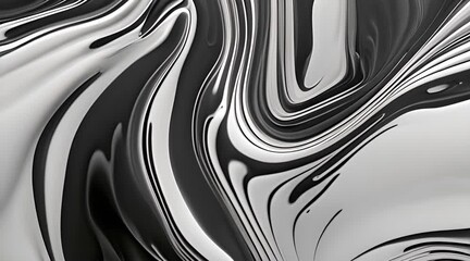 Wall Mural - Abstract Liquid black and white texture Organic background for visual effects and motion graphics Fluid art painting video Liquid organic texture 3D rendering seemless looping 4k animation