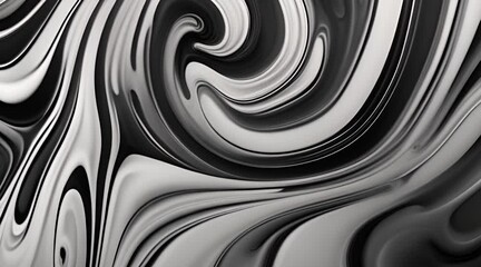 Wall Mural - Abstract Liquid black and white texture Organic background for visual effects and motion graphics Fluid art painting video Liquid organic texture 3D rendering seemless looping 4k animation