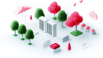 Canvas Print - A server architecture diagram showcasing the components of a high performance computing cluster, including servers, storage, and networking.