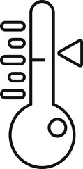 Canvas Print - Simple vector icon of a thermometer with the mercury level decreasing