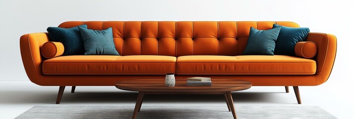 Canvas Print - Modern Orange Sofa Set