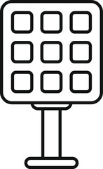 Poster - Simple vector icon of a solar panel standing on a metal pole, illustrating the concept of renewable energy
