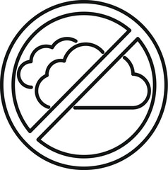 Fototapete - simple vector showing a crossed out cloud, symbolizing no cloud computing allowed