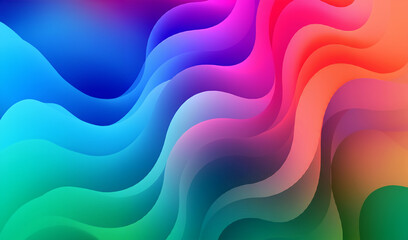 Poster - Colourful wavy gradient shape abstract background
