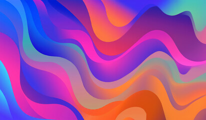 Poster - Colourful wavy gradient shape abstract background