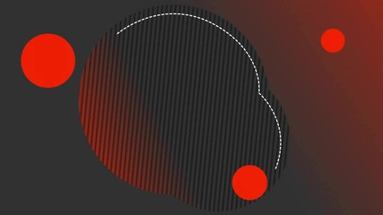 Poster - Red circle and dashed line animation over dark striped abstract shape